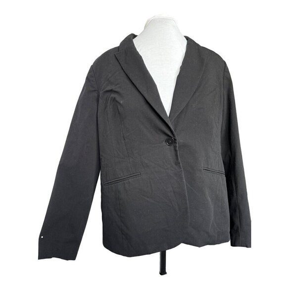 Liz Claiborne Blazer Black Women 18 Fully Lined One Button Notch Collar - Picture 1 of 11